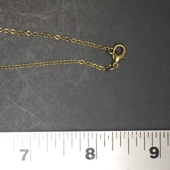 Rhinestone Cross Necklace Gold Horizontal Bling Glam - Picture 5 of 5